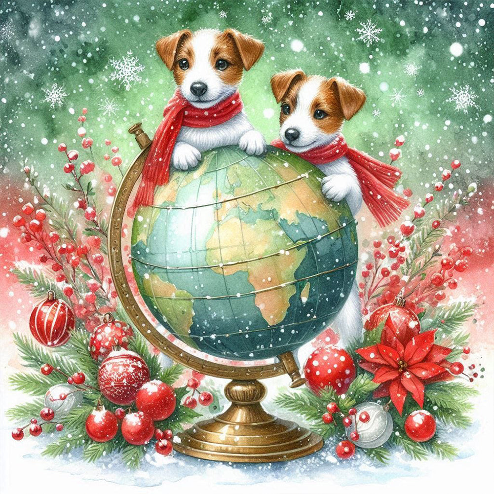 Christmas Globe Jack Russell Terrier - Full Round Drill Diamond Painting 40*40CM