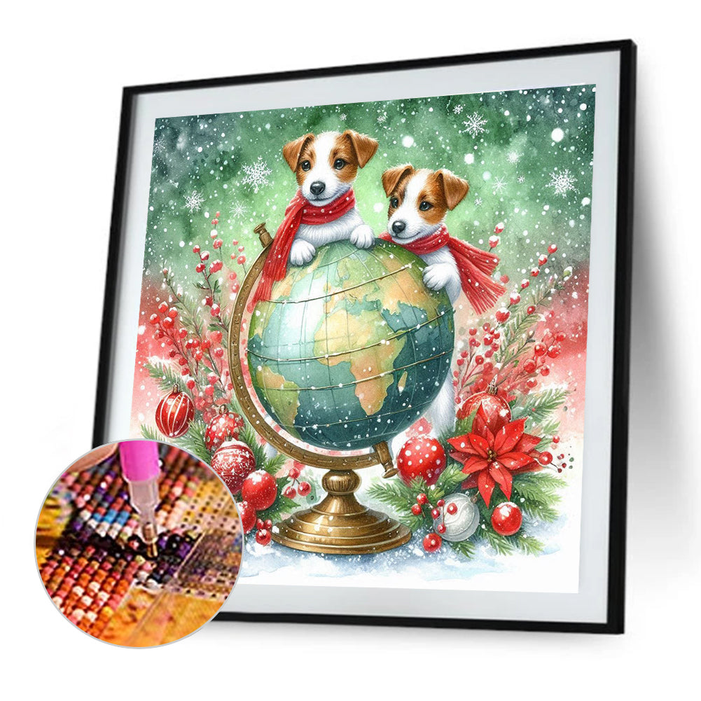 Christmas Globe Jack Russell Terrier - Full Round Drill Diamond Painting 40*40CM