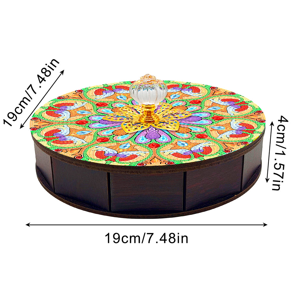 Mandala Diamond Painting Storage Box Wooden Organizer Case for Art Crafts