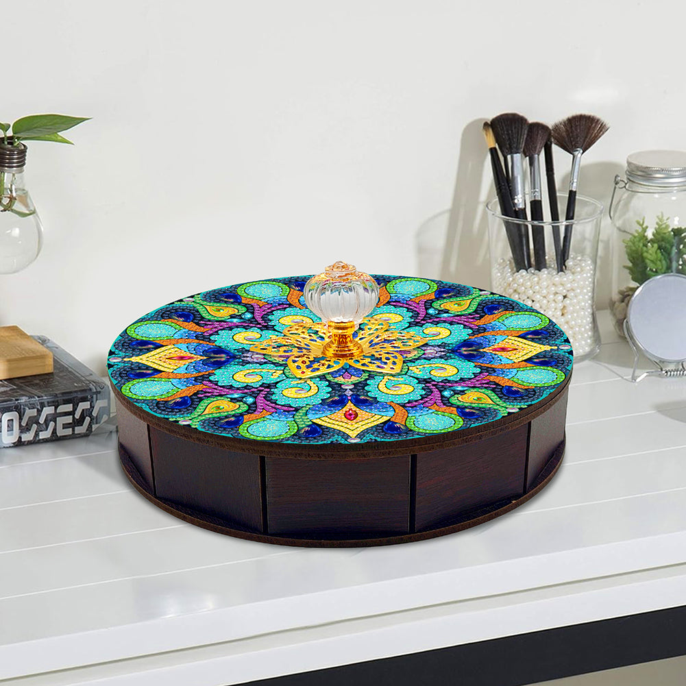 Mandala Diamond Painting Storage Box Wooden Organizer Case for Art Crafts