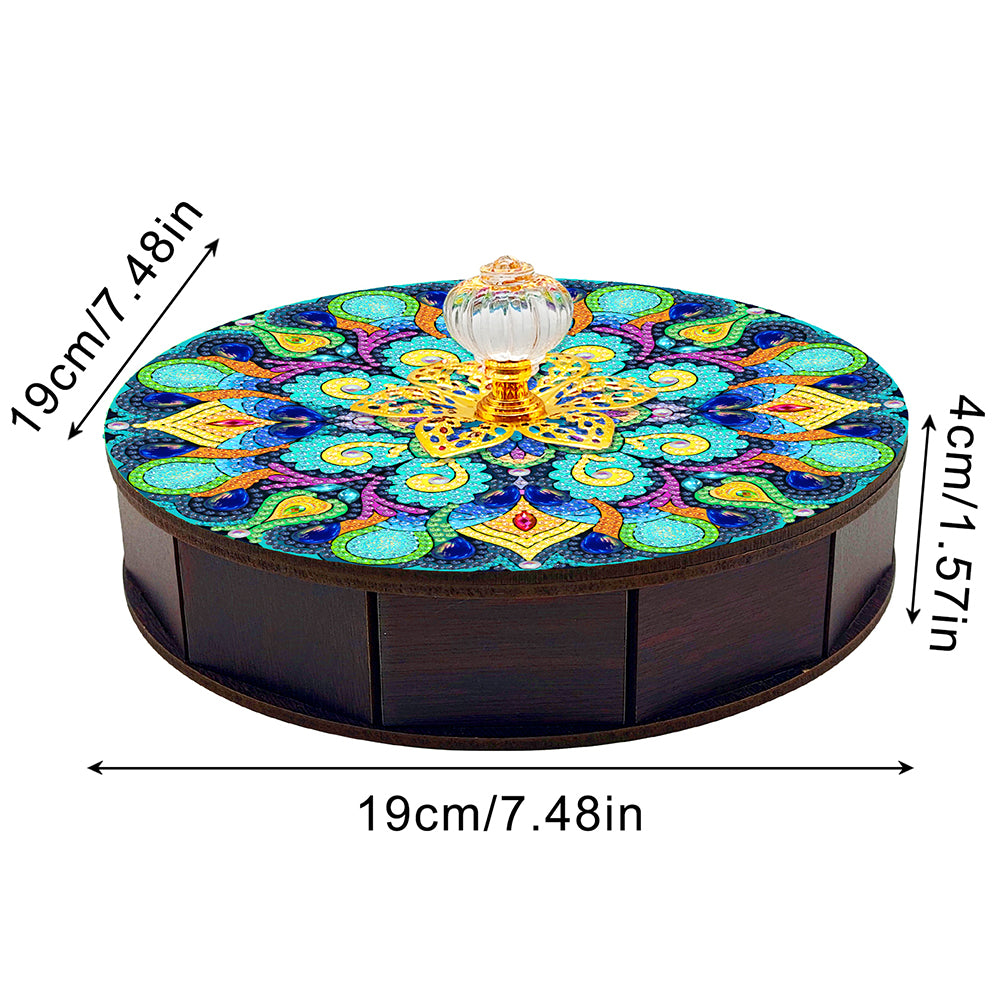 Mandala Diamond Painting Storage Box Wooden Organizer Case for Art Crafts