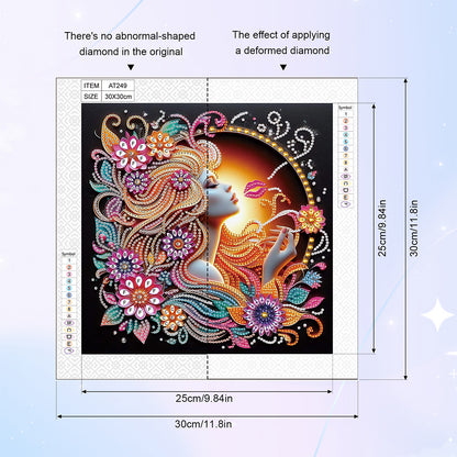 Beauty - Partial Special-Shaped Drill Diamond Painting 30*30CM