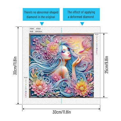 Beauty - Partial Special-Shaped Drill Diamond Painting 30*30CM