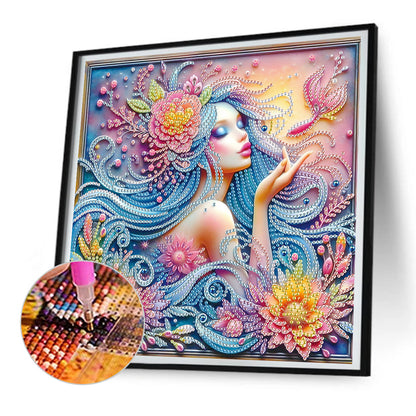 Beauty - Partial Special-Shaped Drill Diamond Painting 30*30CM