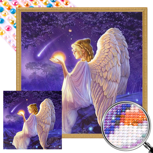 Angels In The Night Sky - Full AB Round Drill Diamond Painting 40*40CM