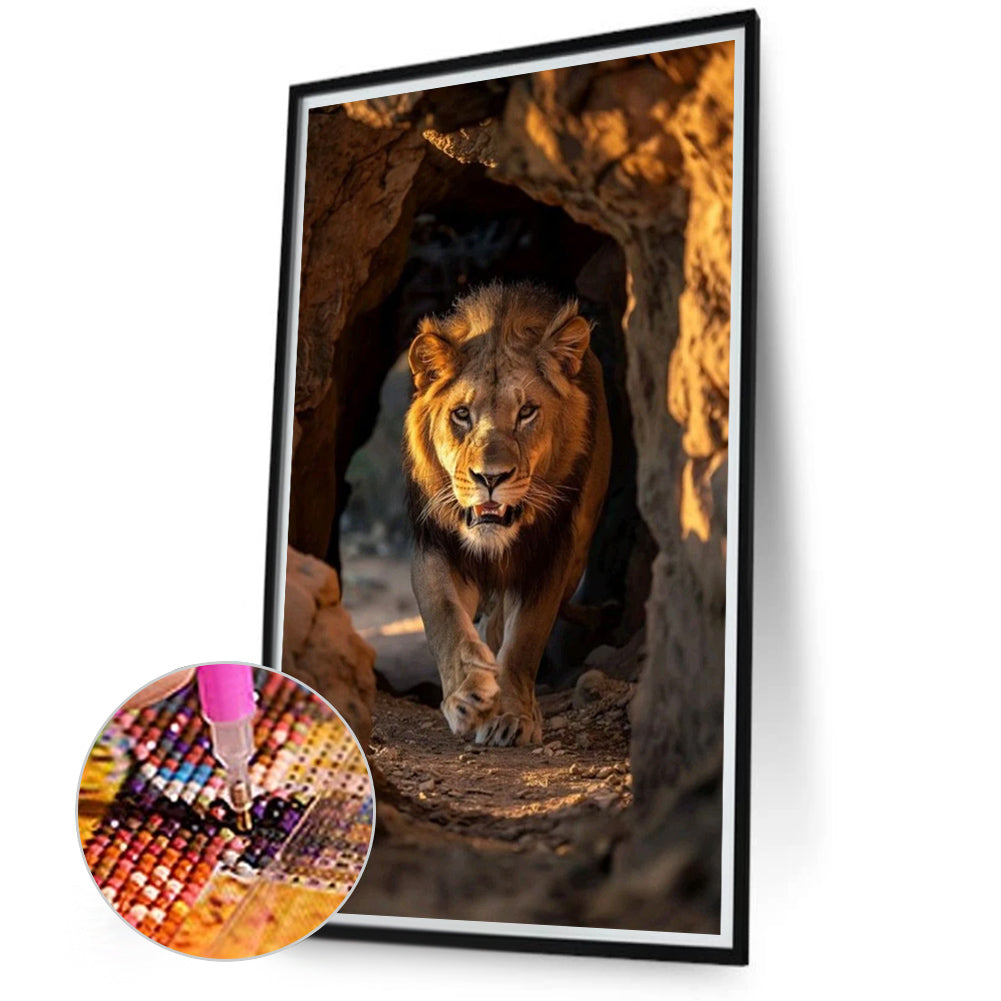 Lion - Full Round Drill Diamond Painting 40*70CM