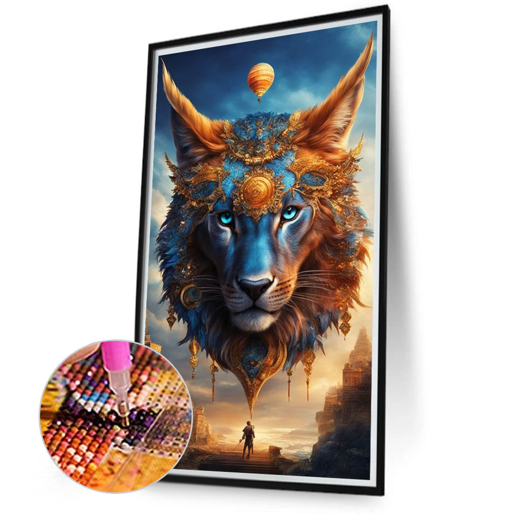 Metal Lion - Full Round Drill Diamond Painting 40*70CM