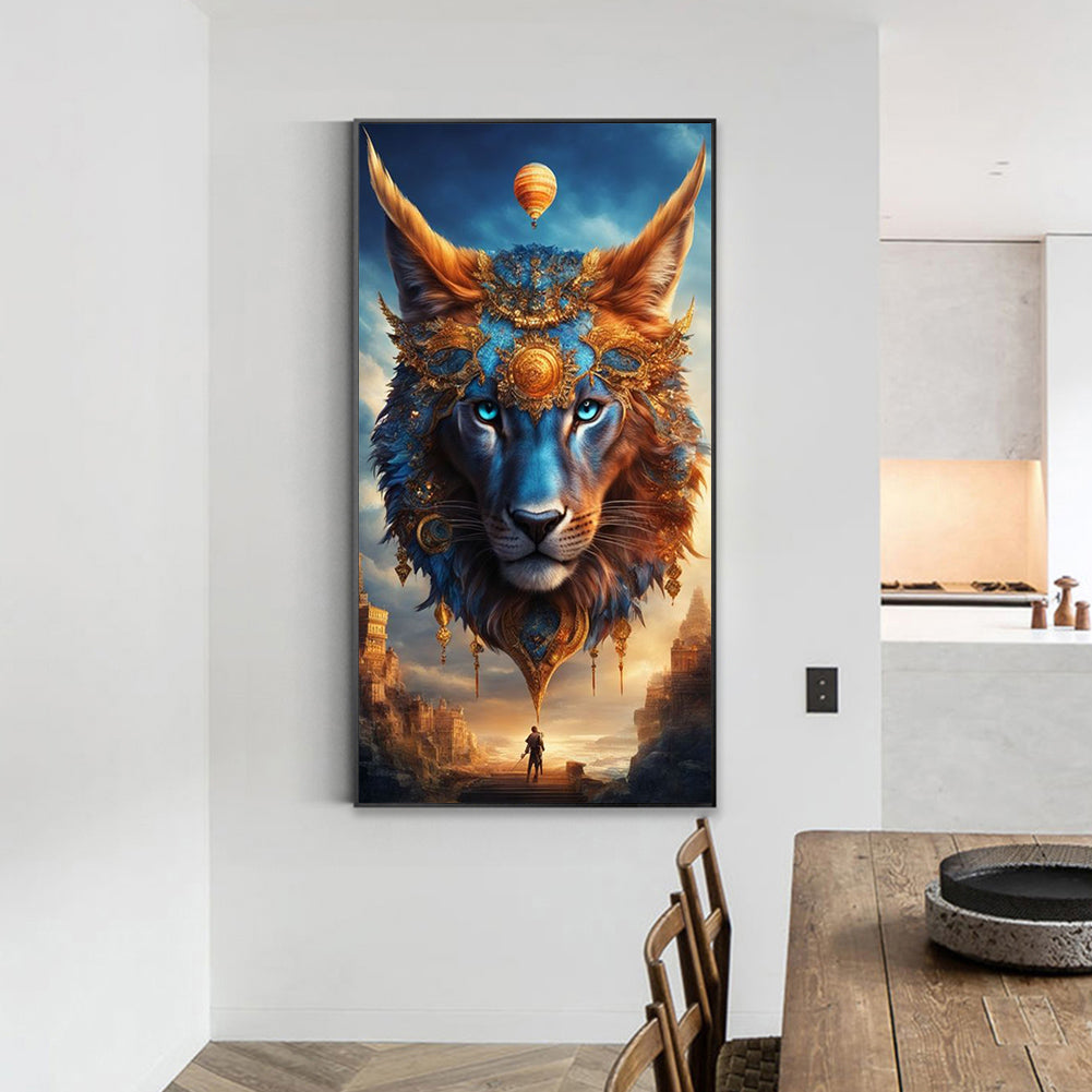 Metal Lion - Full Round Drill Diamond Painting 40*70CM