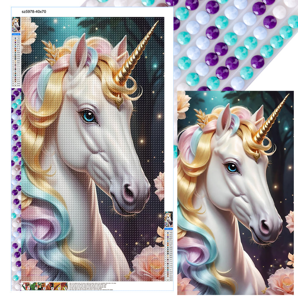 Unicorn - Full Round Drill Diamond Painting 40*70CM