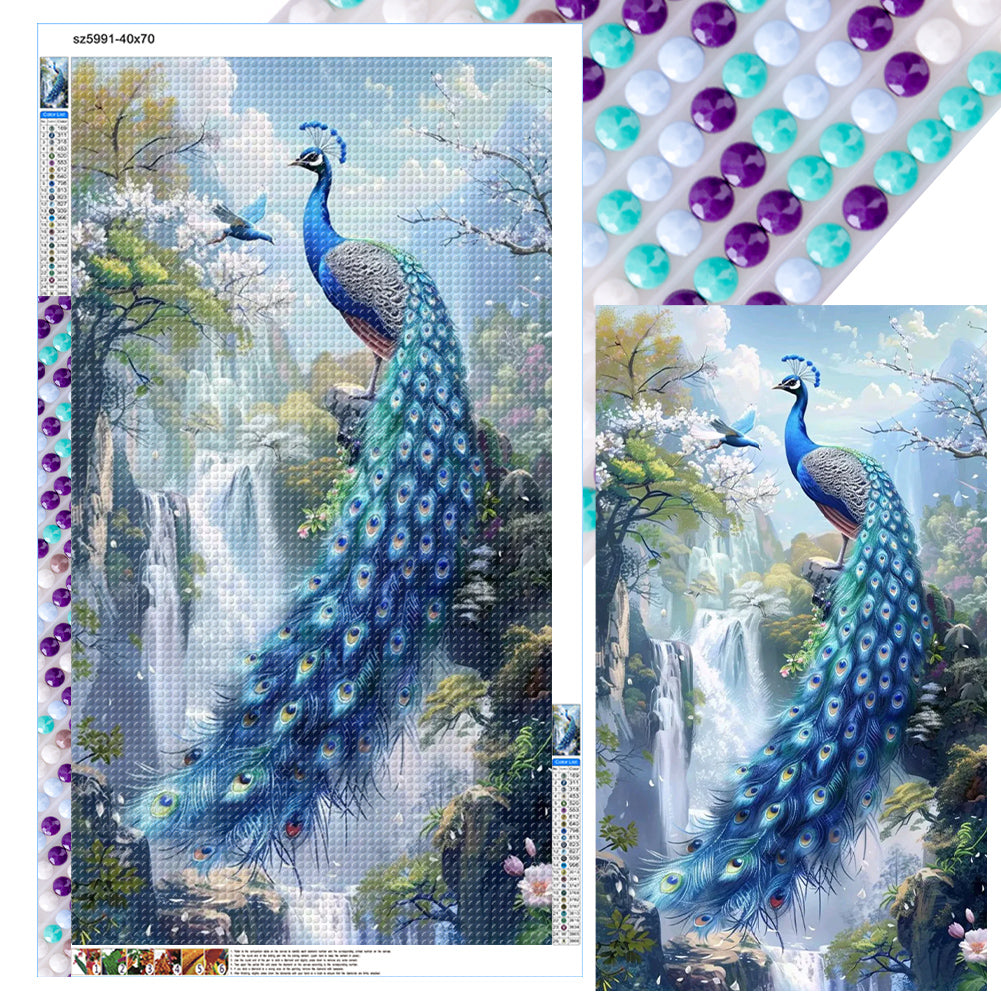 Peacock - Full Round Drill Diamond Painting 40*70CM