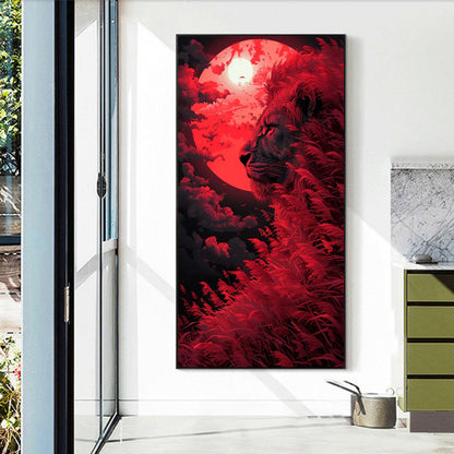 Red Lion - Full Round Drill Diamond Painting 40*70CM