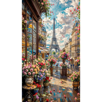 Eiffel Tower - Full Round Drill Diamond Painting 40*70CM