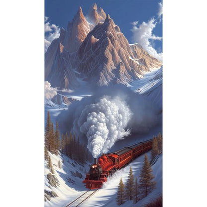 Snow Train - Full Round Drill Diamond Painting 40*70CM