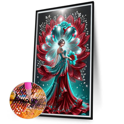 Flower Woman - Full Round Drill Diamond Painting 40*70CM