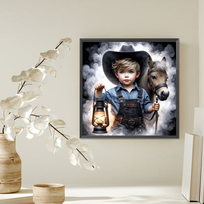 Cowboy Kid - Full AB Square Drill Diamond Painting 40*40CM