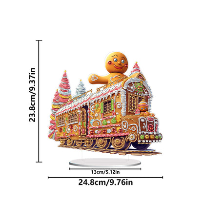 Acrylic Special Shape Christmas Train Diamond Painting Desktop Ornaments