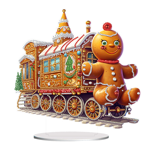 Acrylic Special Shape Christmas Train Diamond Painting Desktop Ornaments