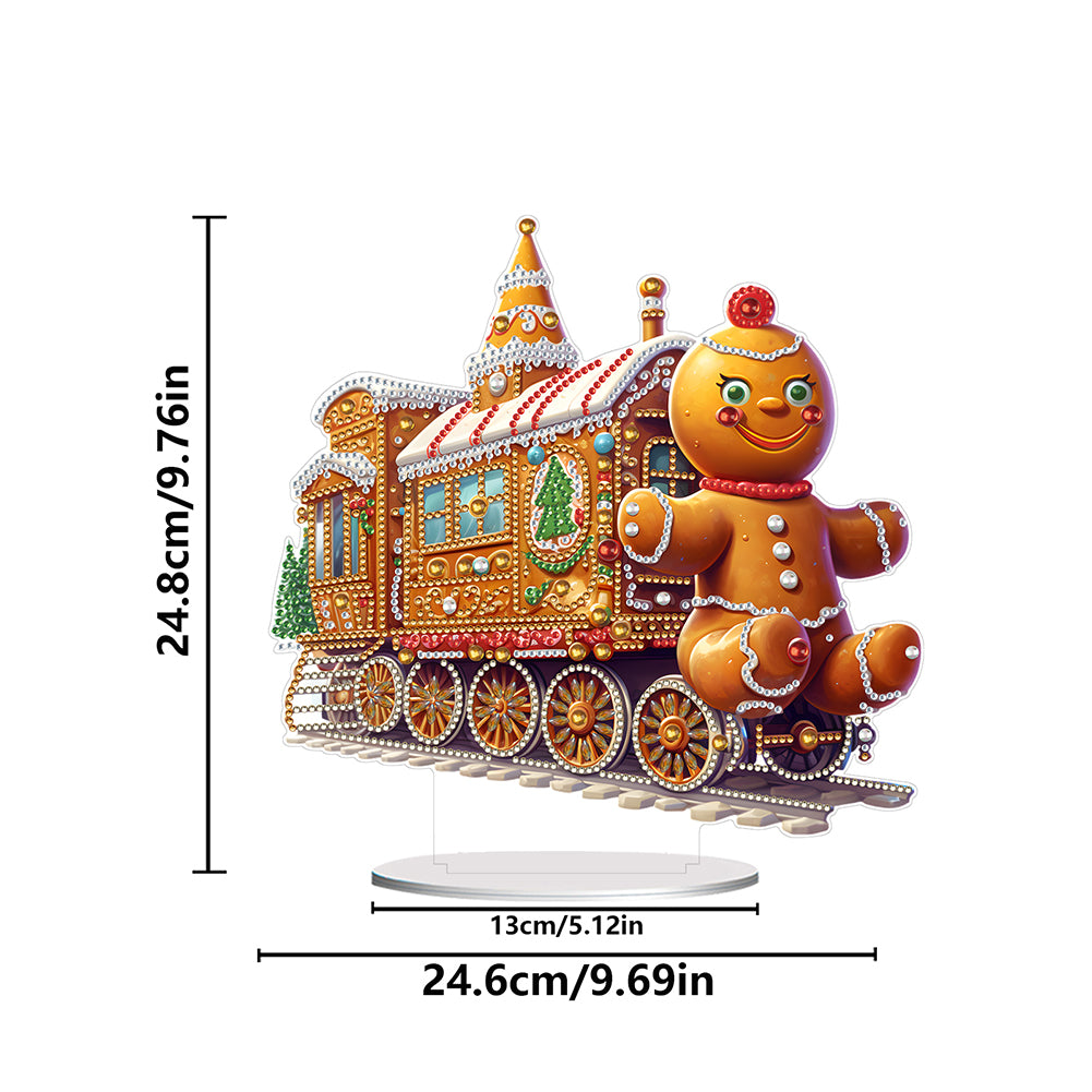 Acrylic Special Shape Christmas Train Diamond Painting Desktop Ornaments