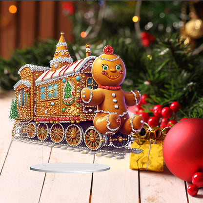 Acrylic Special Shape Christmas Train Diamond Painting Desktop Ornaments