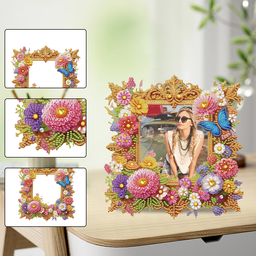 Acrylic Special Shape Flower Diamond Painting Picture Frame for Home Office