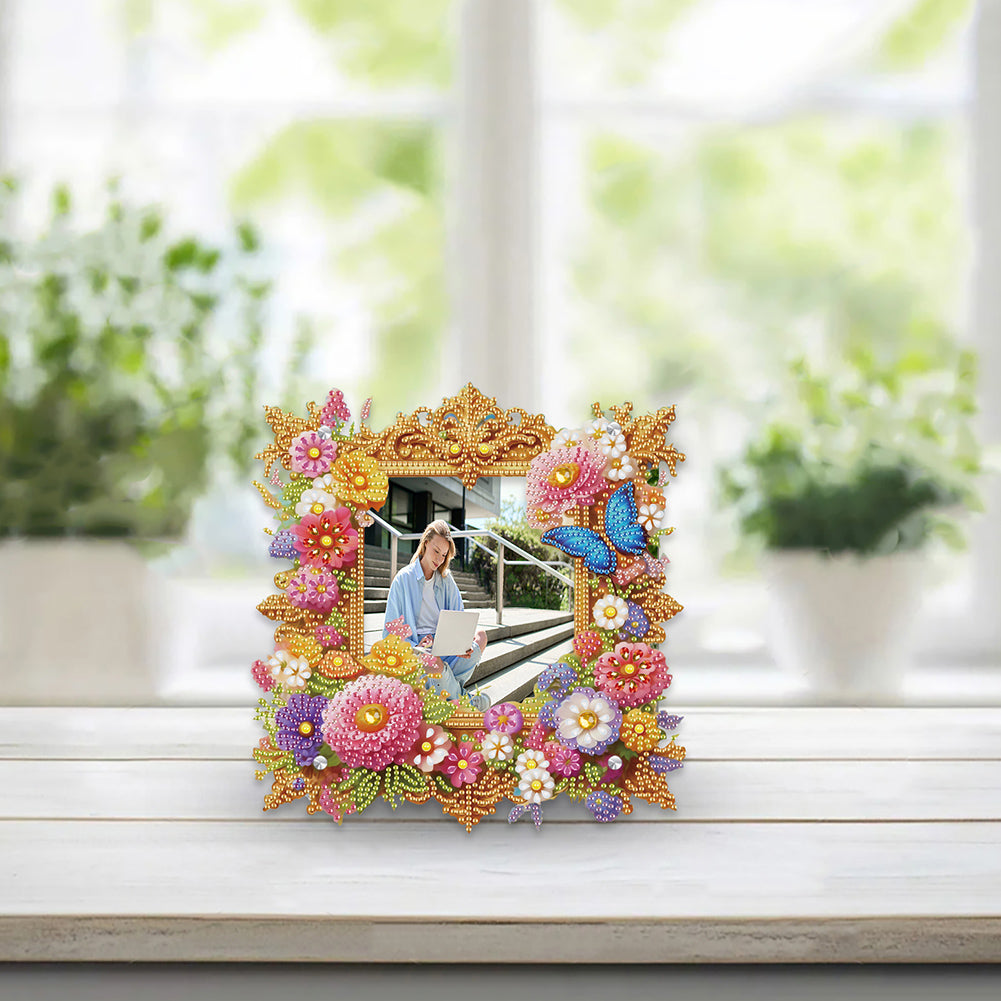 Acrylic Special Shape Flower Diamond Painting Picture Frame for Home Office