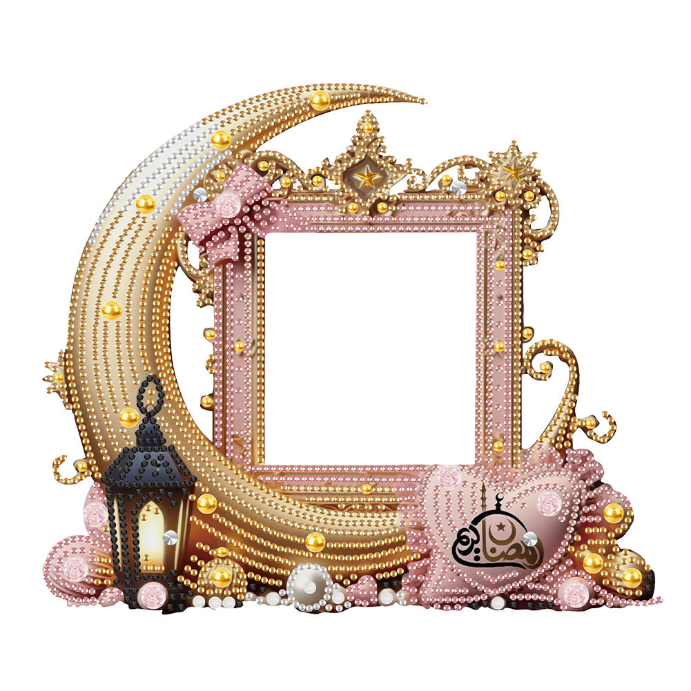 Acrylic Special Shape Moon Diamond Painting Picture Frame for Home Office