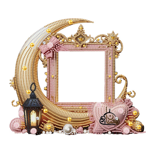 Acrylic Special Shape Moon Diamond Painting Picture Frame for Home Office