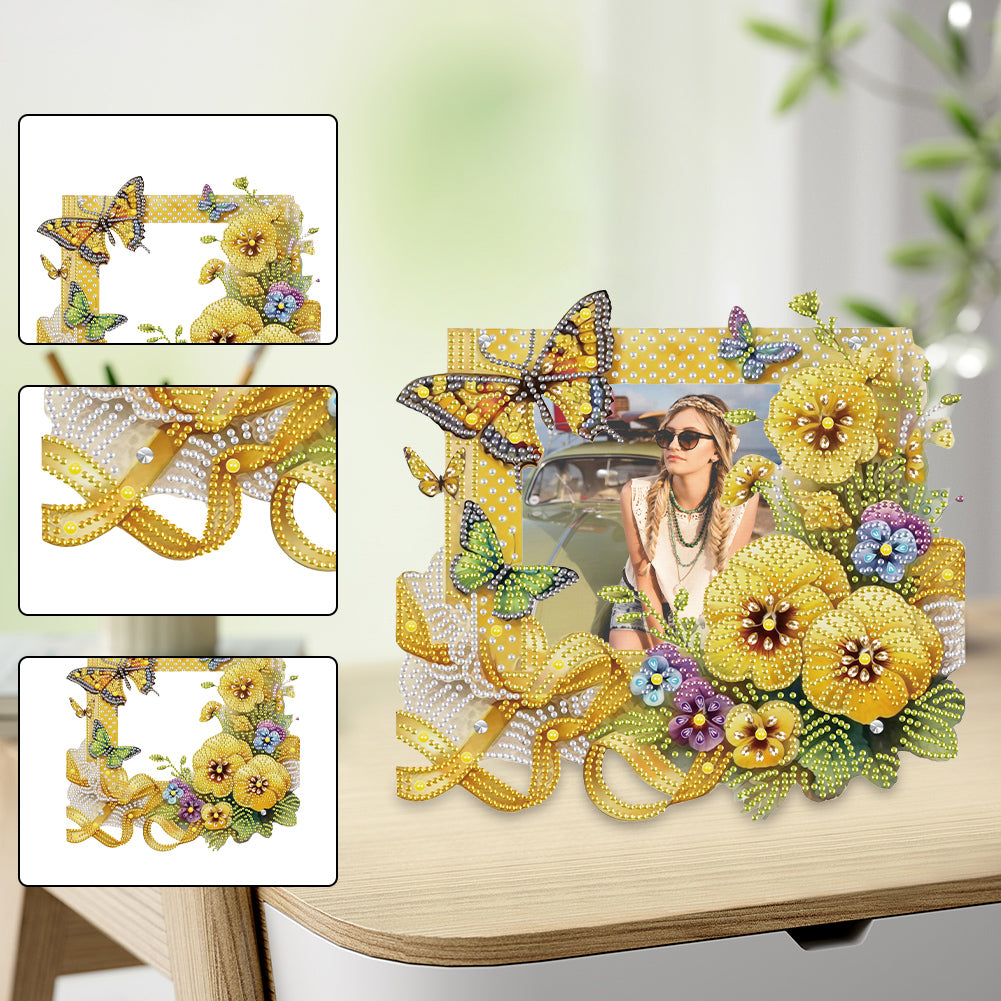 Acrylic Special Shape Flower Diamond Painting Picture Frame for Home Office