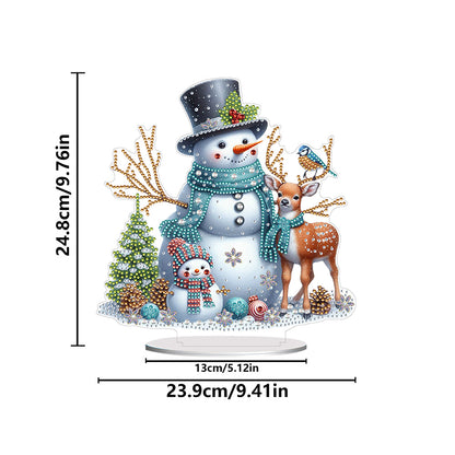 Acrylic Special Shape Christmas Snowman Diamond Painting Tabletop Ornaments Kit