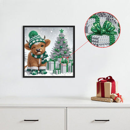 Christmas Yak - Partial Special-Shaped Drill Diamond Painting 30*30CM