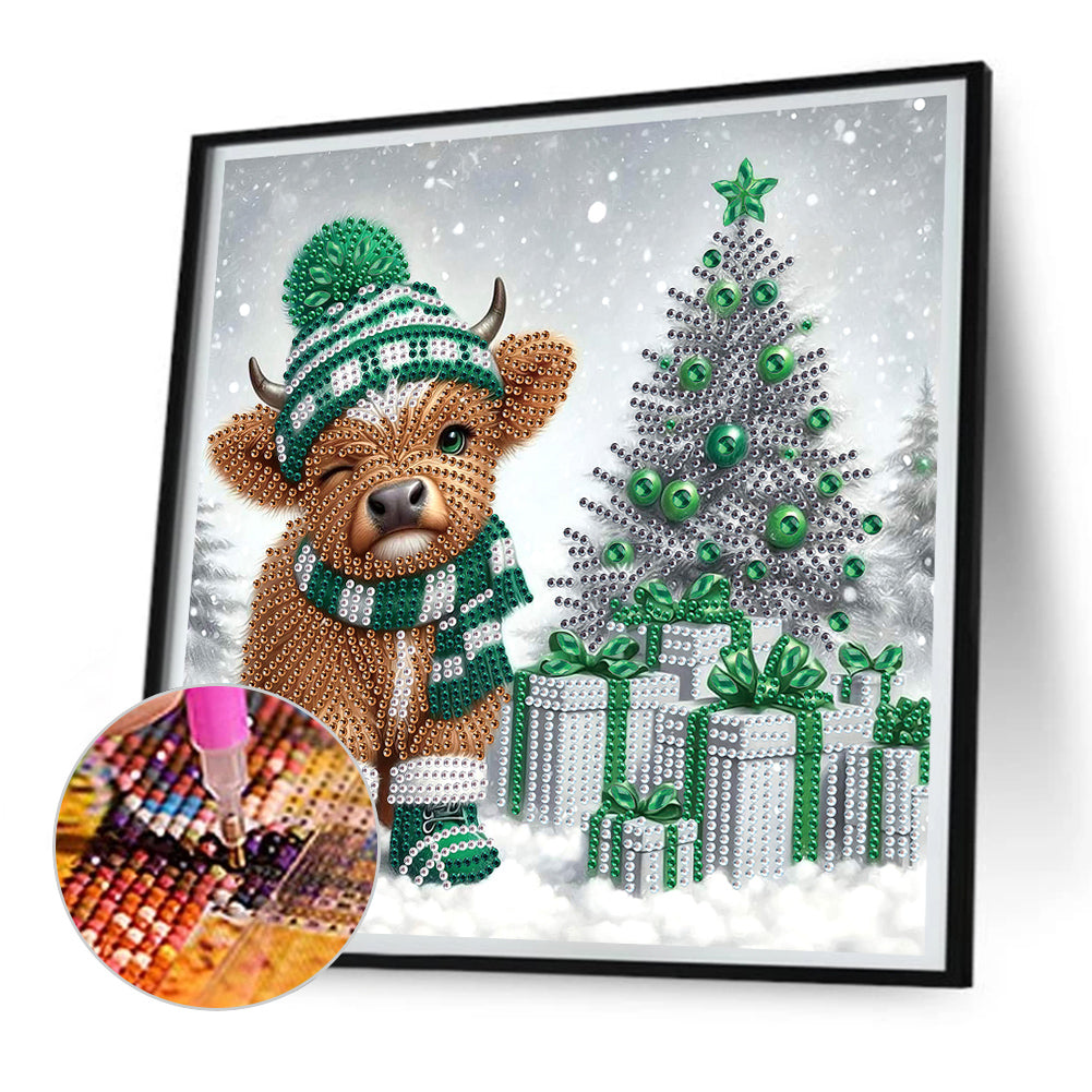 Christmas Yak - Partial Special-Shaped Drill Diamond Painting 30*30CM