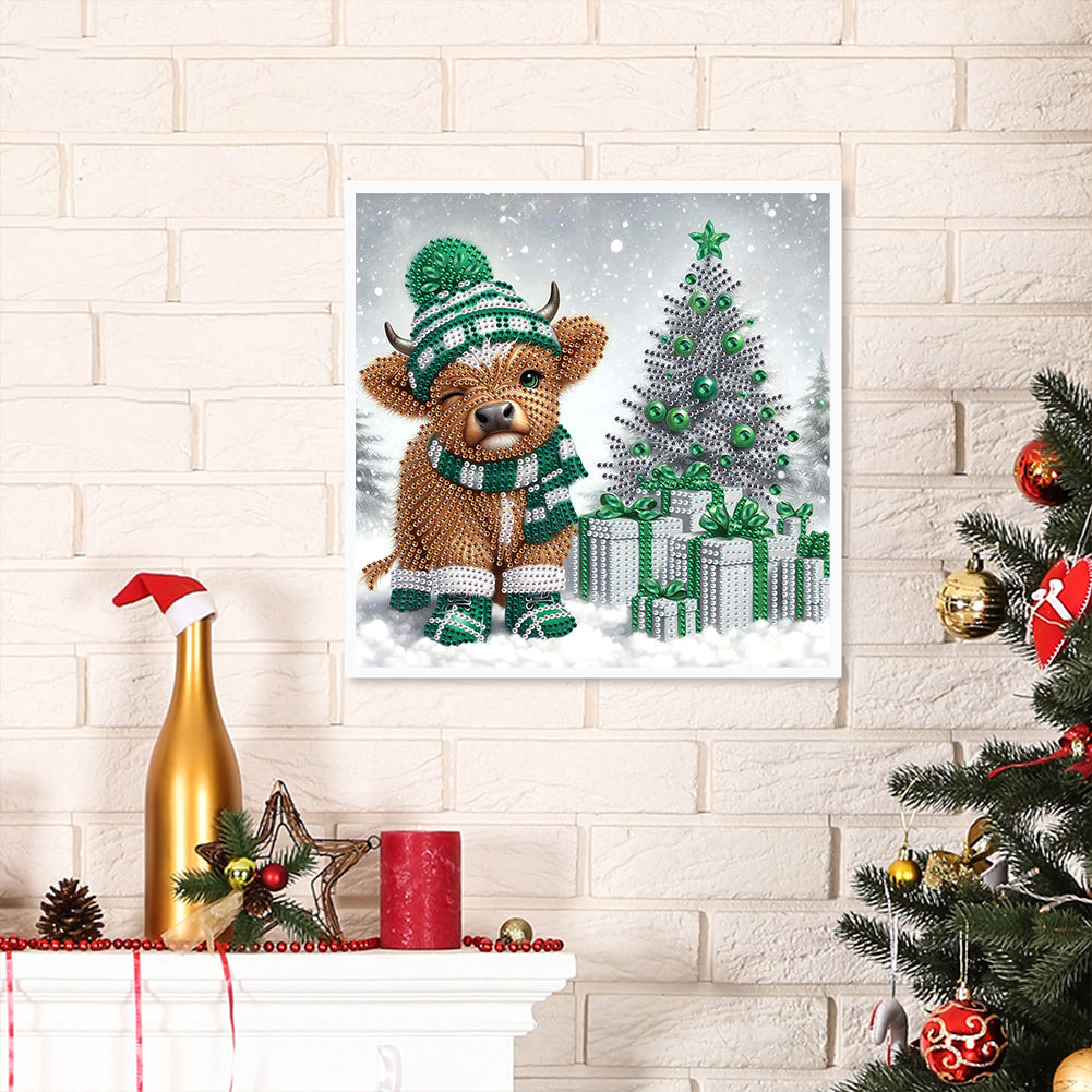 Christmas Yak - Partial Special-Shaped Drill Diamond Painting 30*30CM