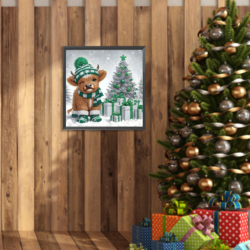 Christmas Yak - Partial Special-Shaped Drill Diamond Painting 30*30CM