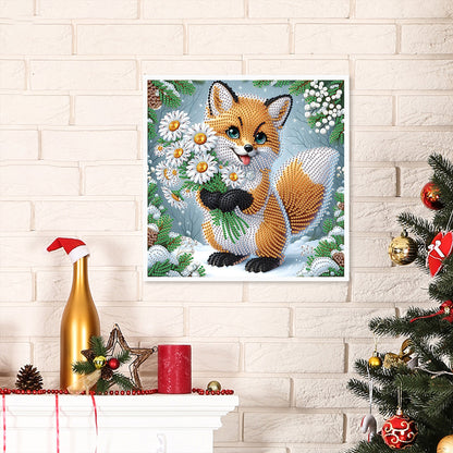 Winter Fox - Partial Special-Shaped Drill Diamond Painting 30*30CM