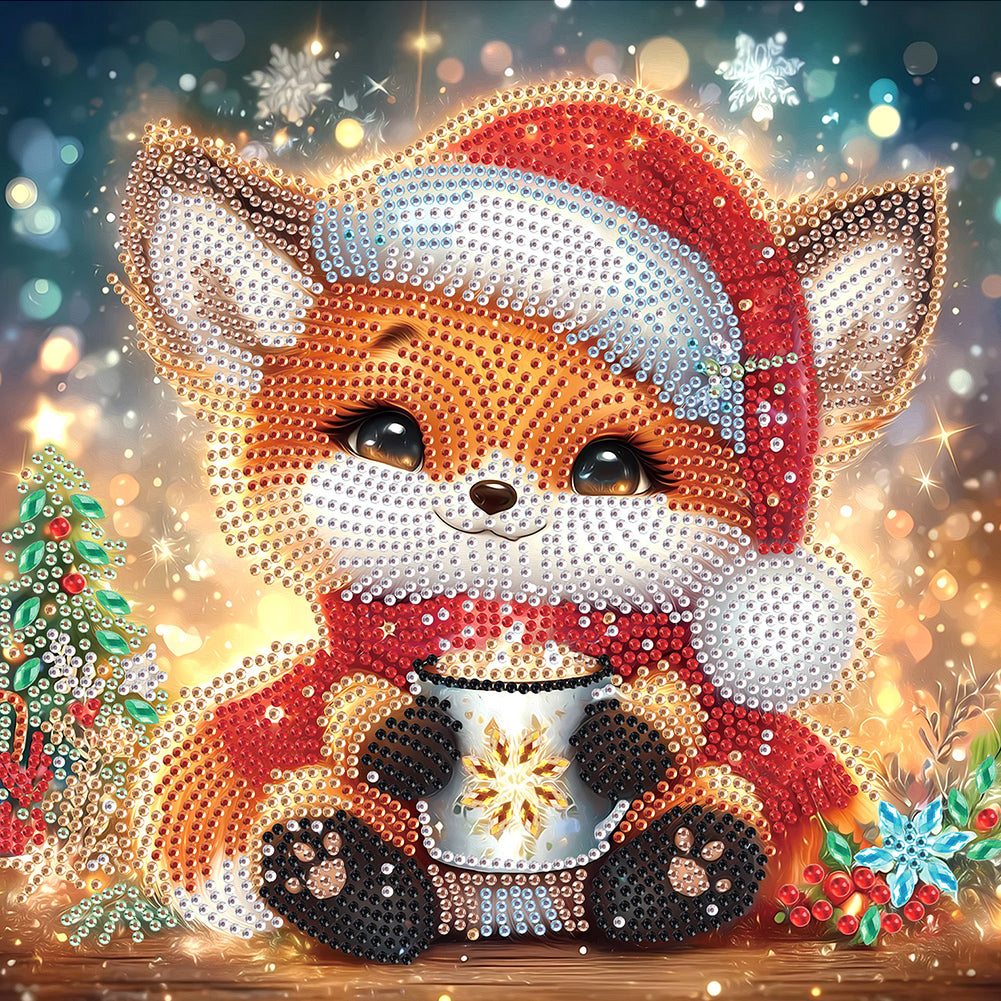 Christmas Fox - Partial Special-Shaped Drill Diamond Painting 30*30CM