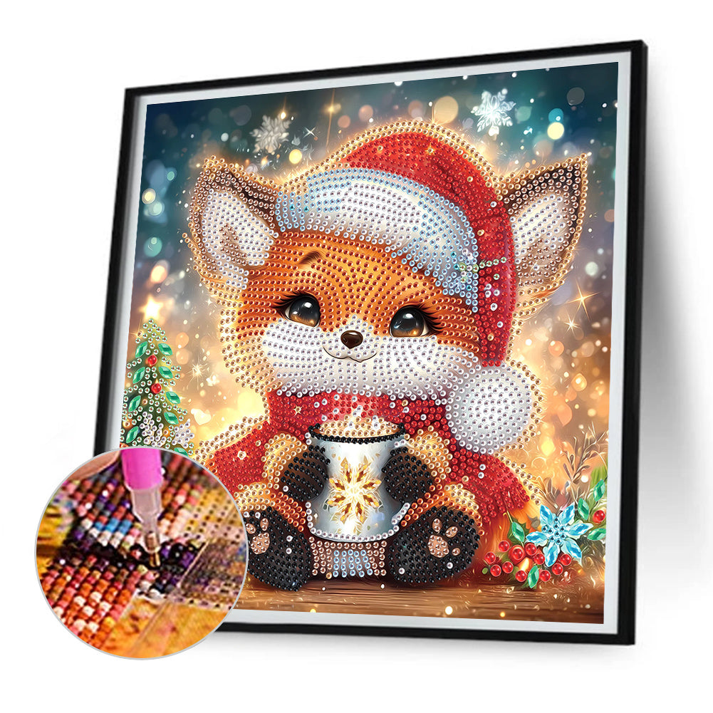 Christmas Fox - Partial Special-Shaped Drill Diamond Painting 30*30CM