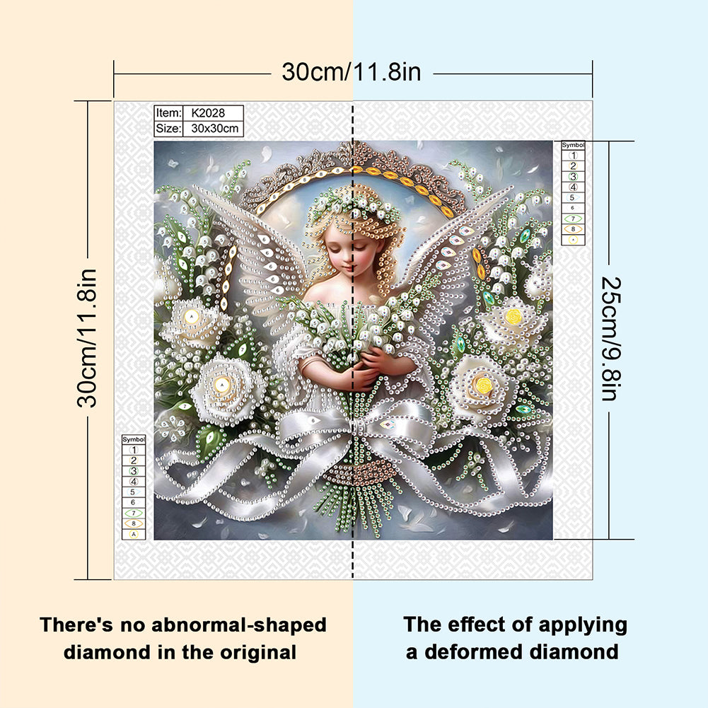Angel - Partial Special-Shaped Drill Diamond Painting 30*30CM