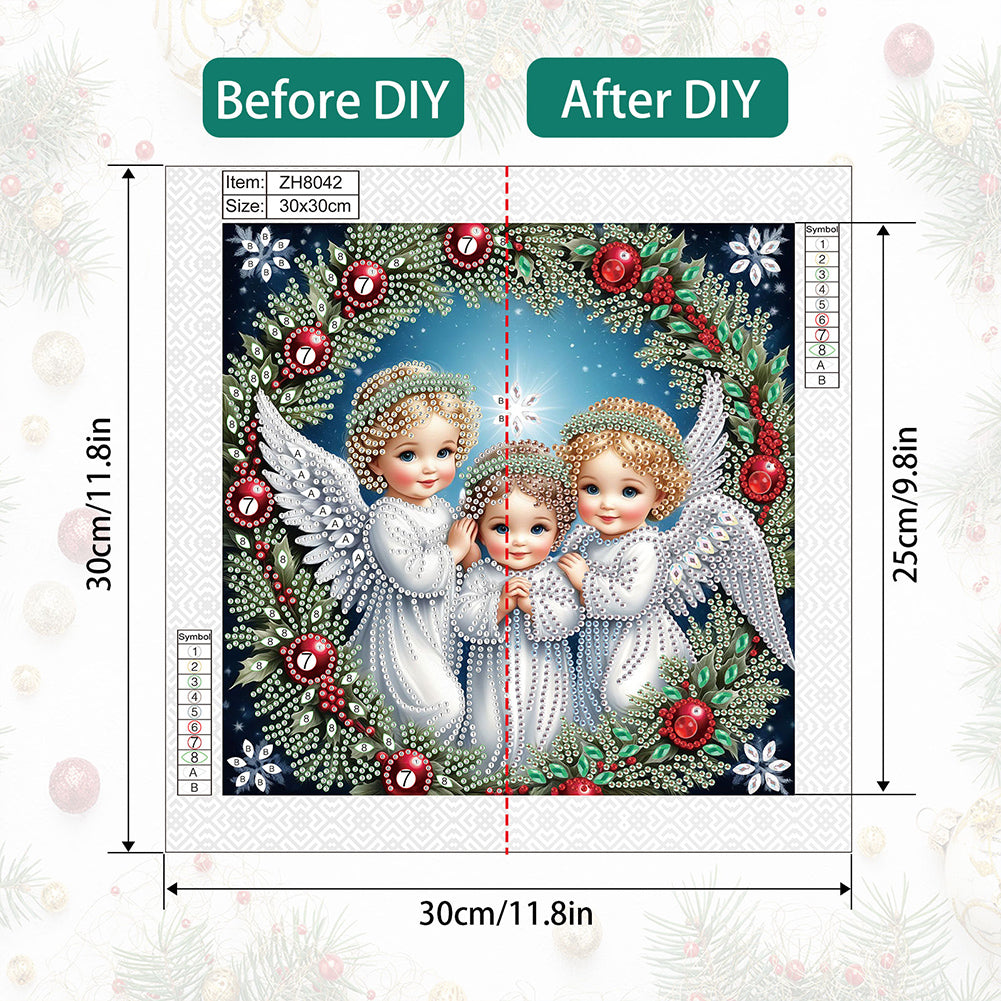 Angel - Partial Special-Shaped Drill Diamond Painting 30*30CM