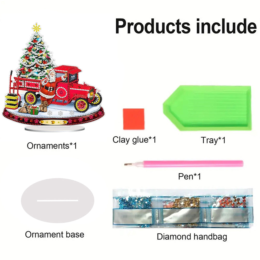 Christmas Tree Table Top Diamond Painting Ornament Kits 5D DIY Diamond Art Decor