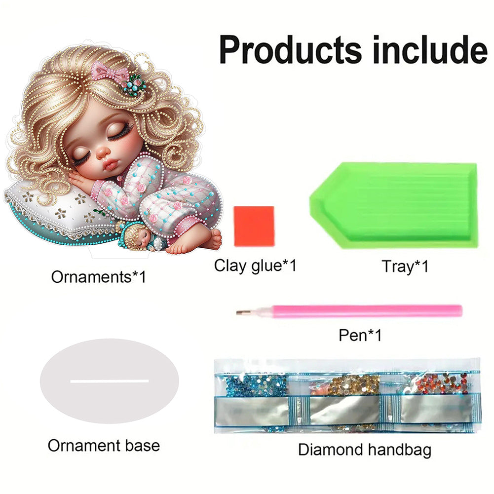Sleeping Girl 5D DIY Diamond Painting Tabletop Decorations Bedroom Table Decor