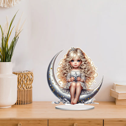 Moon Girl 5D DIY Diamond Painting Tabletop Decorations Bedroom Table Decor