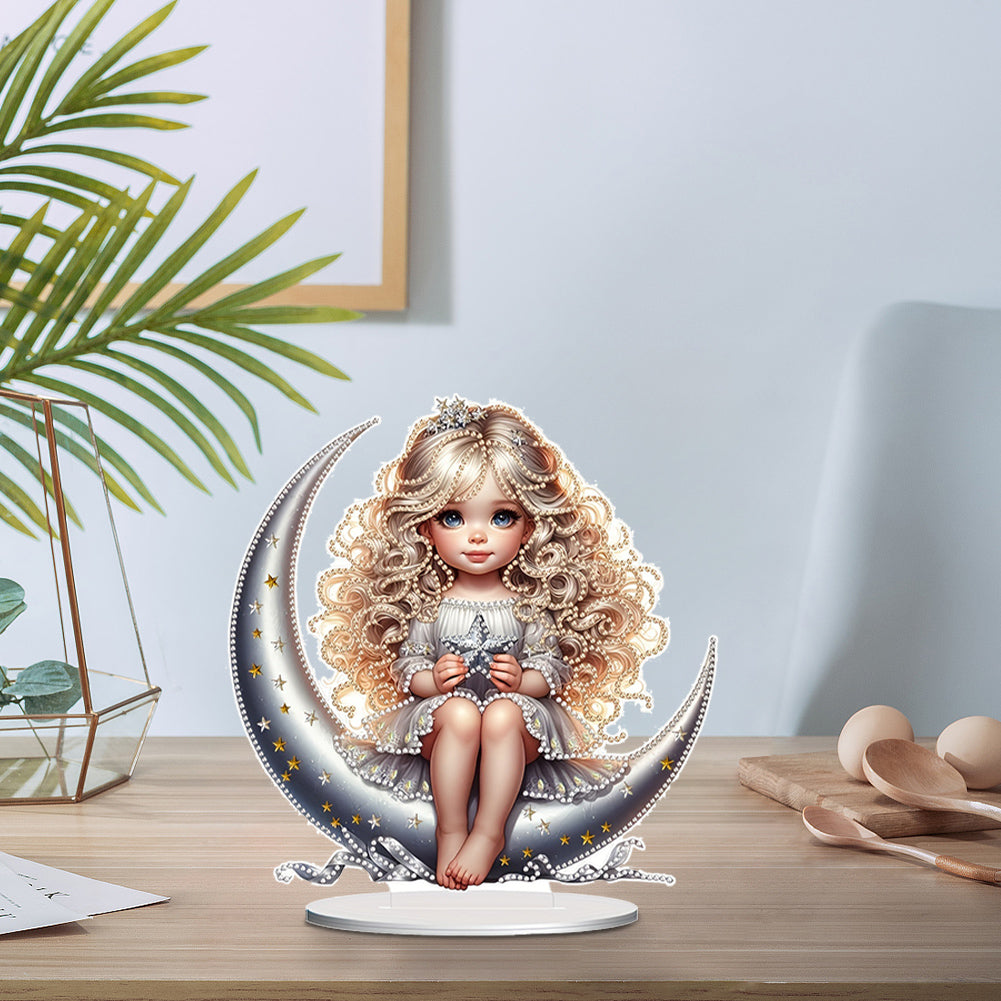 Moon Girl 5D DIY Diamond Painting Tabletop Decorations Bedroom Table Decor