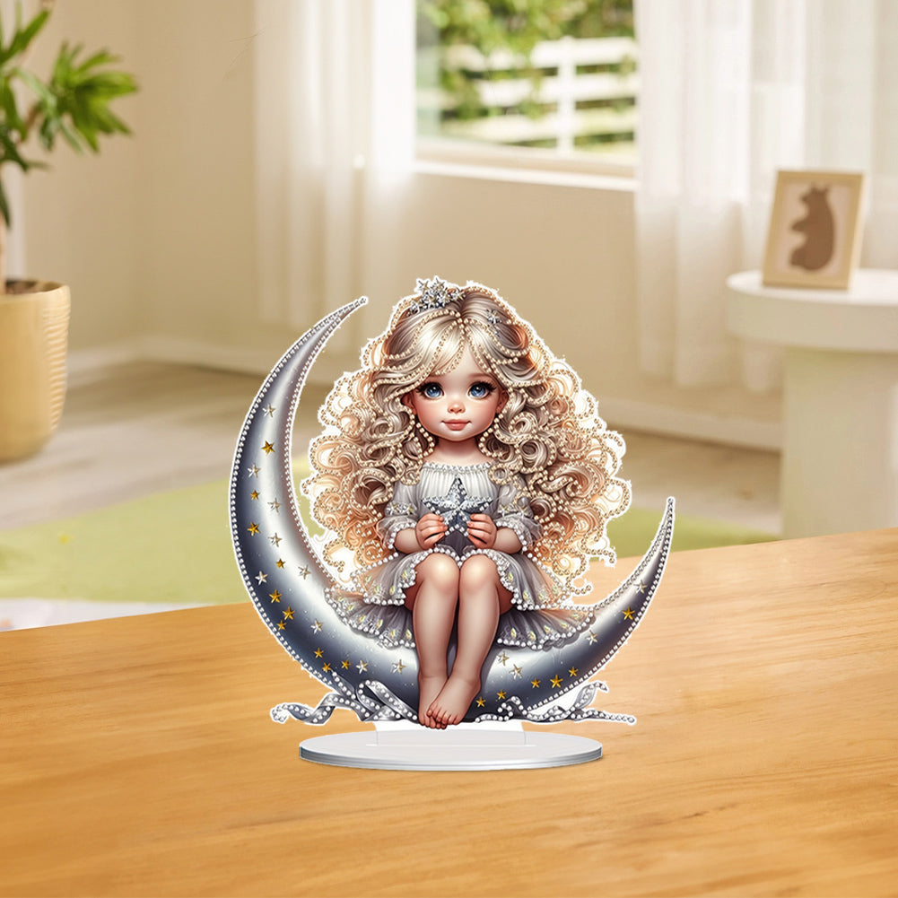 Moon Girl 5D DIY Diamond Painting Tabletop Decorations Bedroom Table Decor