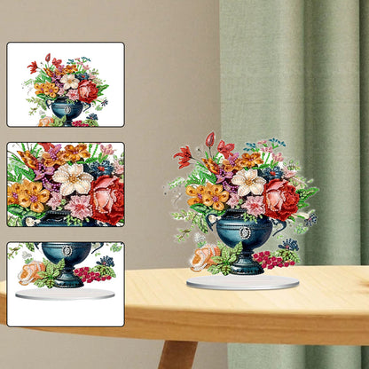 Flower Bouquet Table Top Diamond Painting Ornament Kits Home Decor (Flower A)