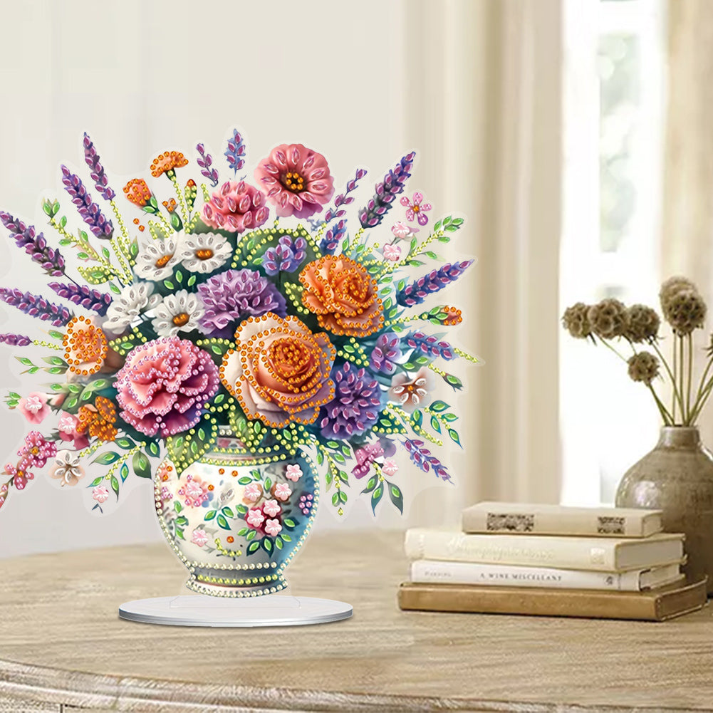 Flower Bouquet Table Top Diamond Painting Ornament Kits Home Decor (Flower B)