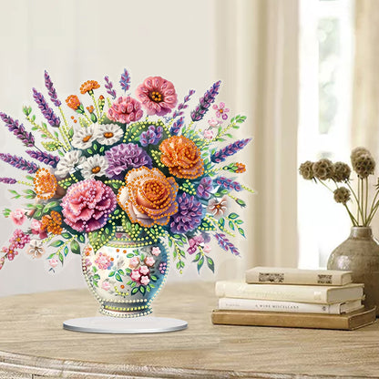 Flower Bouquet Table Top Diamond Painting Ornament Kits Home Decor (Flower B)