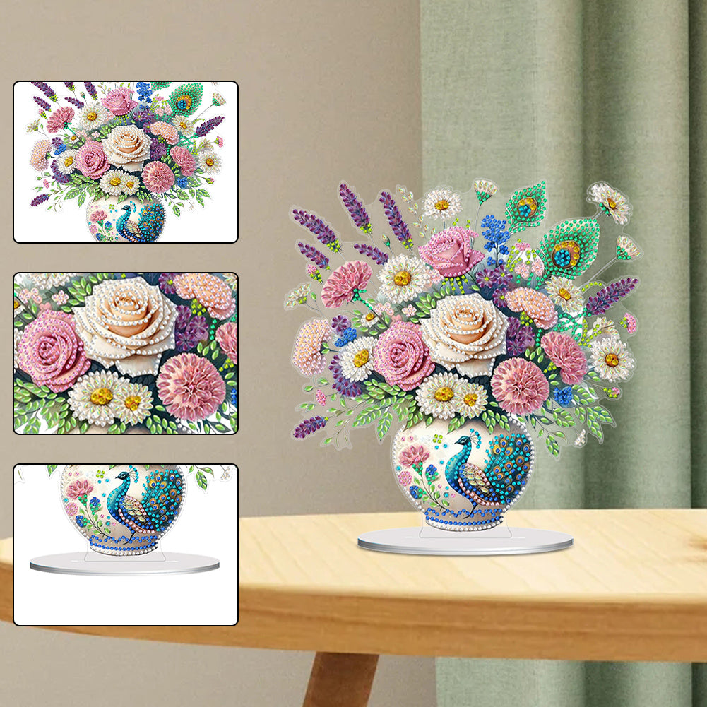 Flower Bouquet Table Top Diamond Painting Ornament Kits Home Decor (Flower C)