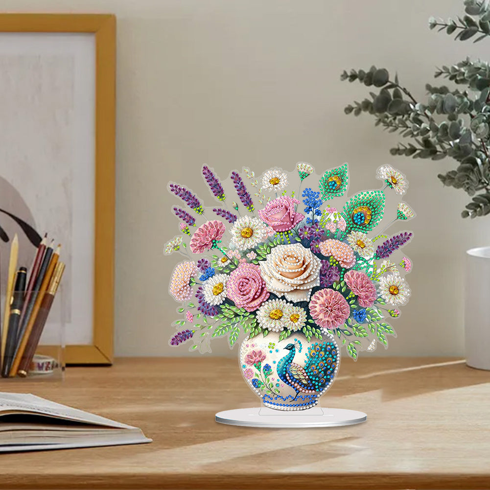 Flower Bouquet Table Top Diamond Painting Ornament Kits Home Decor (Flower C)