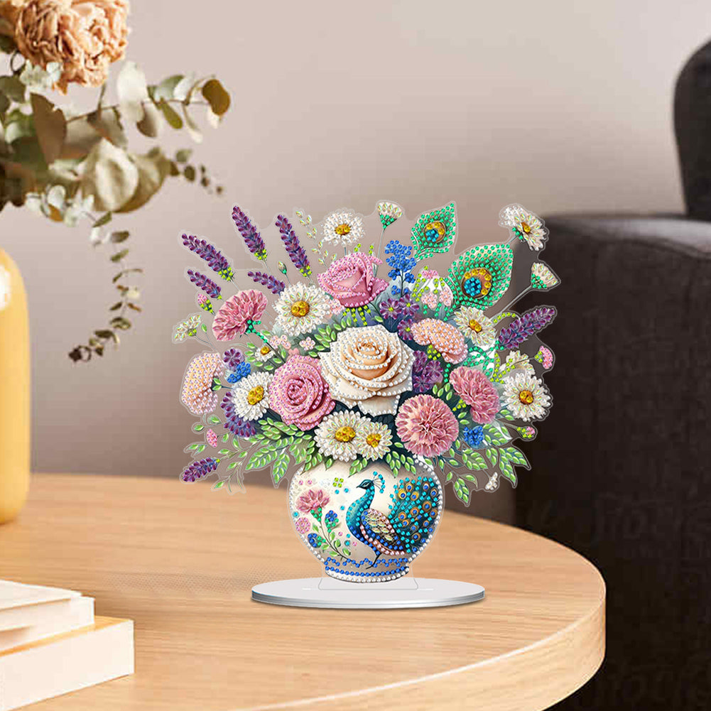 Flower Bouquet Table Top Diamond Painting Ornament Kits Home Decor (Flower C)