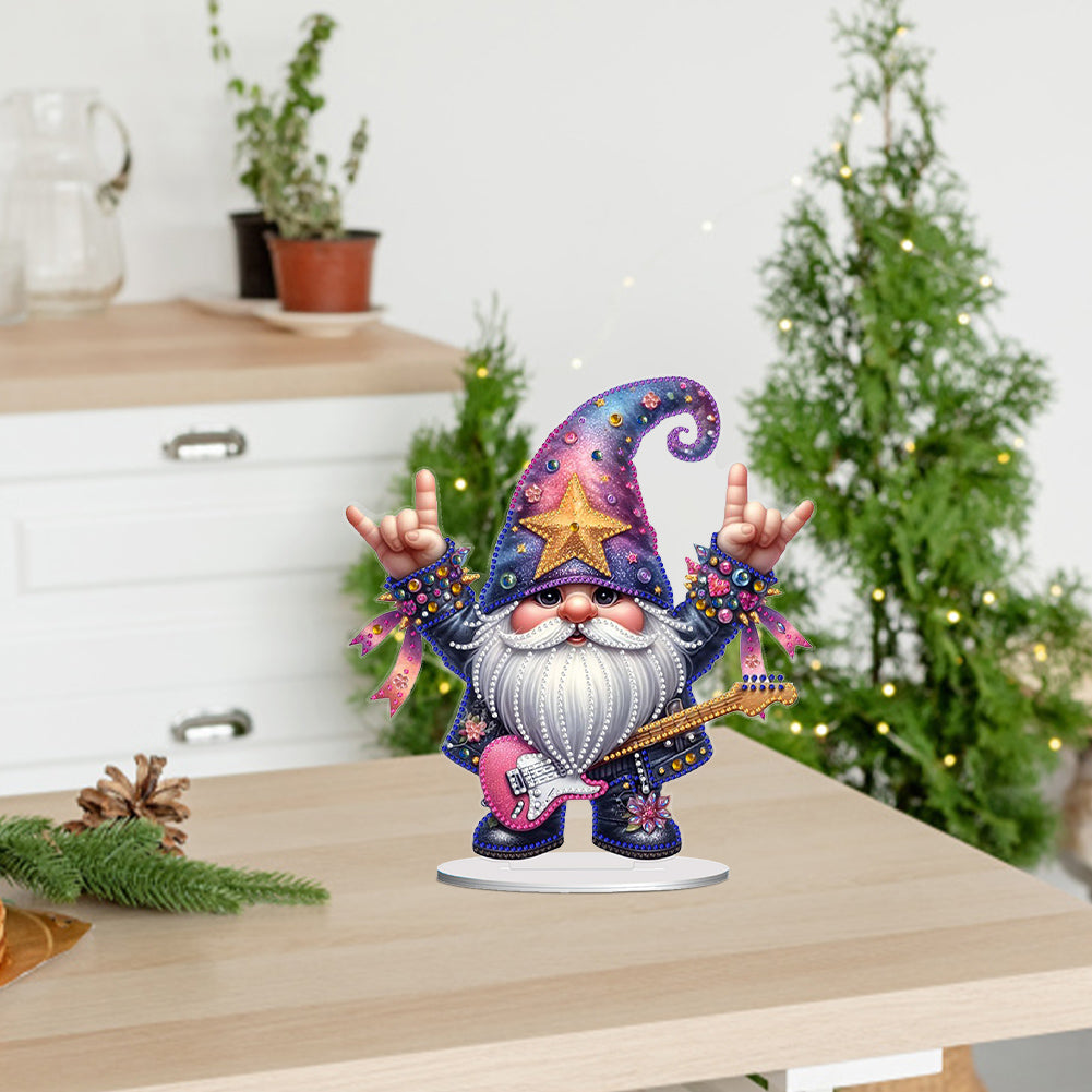 Gnome Table Top Diamond Painting Ornament Kits for Home Decor (Rock Gnome)